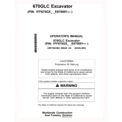 670GLC Crawler Excavators (SN. from E670001) Operators Manual (OMT293264)