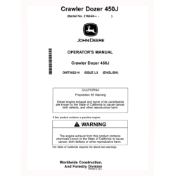 450J Crawler Dozers (SN: from 216243) Operators Manual (OMT302214)
