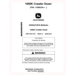 1050K Crawler Dozers (SN. from F268234) Operators Manual (OMT312911X19)