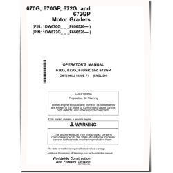 670G, 670GP, 672G and 672GP Motor Graders (SN. from F656526) Operators Manual (OMT314823)