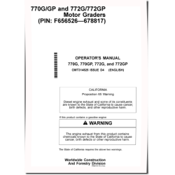 770G, 770GP, 772G and 772GP Motor Graders (SN. from F656526) Operators Manual (OMT314825)