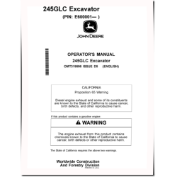 245GLC Crawler Excavators (SN: from E600001) Operators Manual (OMT319598)