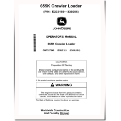 655K Crawler Loaders (SN: E233169 - 339206) Operators Manual (OMT327049)