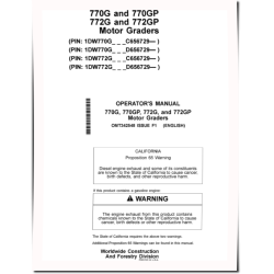 770G, 770GP, 772G and 772GP Motor Graders (SN. from C656729, D656729) Operators Manual (OMT342548)