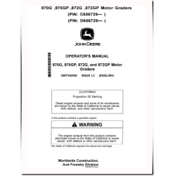 870G, 870GP, 872G and 872GP Motor Graders (SN. from C656729, D656729) Operators Manual (OMT342550)