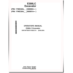 E300LC Crawler Excavators (Gen A, SN. from C600002, D600014) Operators Manual (OMT347755X19)