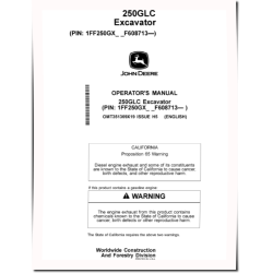 250GLC Crawler Excavators (SN: from F608713) Operators Manual (OMT351369X19)