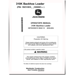 310K (PIN from 1BZ310KX_ _C000001) Backhoe Loaders Operators Manual (OMT353392X19)