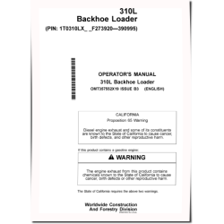 310L (PIN from 1T0310LX_ _F273920) Backhoe Loaders Operators Manual (OMT357552X19)