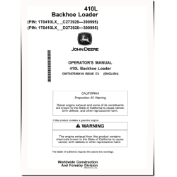 410L (PIN: 1T0410LX_ _C273920-390995, D273920-390995) Backhoe Loaders Operators Manual (OMT357556X19)