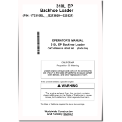 310L EP (PIN: 1T0310EL_ _G273920-329327) Backhoe Loaders Operators Manual (OMT357606X19)
