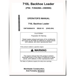 710L Backhoe Loaders (SN: F294268-390995) Operators Manual (OMT362654X19)