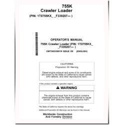 755K Crawler Loaders (SN. from F339207) Operators Manual (OMT382339X19)