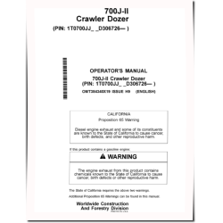 700J-II Crawler Dozers (SN: from D306726) Operators Manual (OMT384340X19)