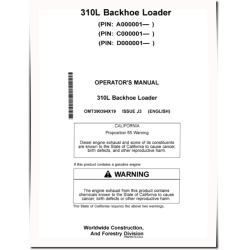 310L (PIN from 1BZ310LA_ _A000001, C000001, D000001) Backhoe Loaders Operators Manual (OMT390394X19)
