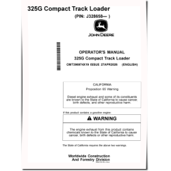 325G Compact Track Loaders (SN: from J328658) Operators Manual (OMT396974X19)