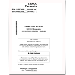 E300LC Crawler Excavators (Gen B, SN. from C000001, D000002) Operators Manual (OMT400978X019)
