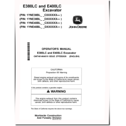 E380LC and E400LC Crawler Excavators (SN. from C000001, D000001) Operators Manual (OMT401464X19)