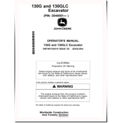 130G and 130GLC (SN: from D040001) Crawler Excavators Operators Manual (OMT407103X19)