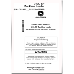 310L EP (PIN: 1T0310EL_ _G329328-390995) Backhoe Loaders Operators Manual (OMT410085X19)