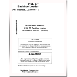 310L EP (PIN from 1T0310EL_ _G390996) Backhoe Loaders Operators Manual (OMT425669X19)