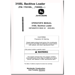310SL (PIN from 1T0310SL_ _F390996) Backhoe Loaders Operators Manual (OMT426487X19)