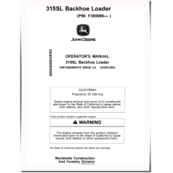 315SL (PIN from 1T0315SL_ _F390996) Backhoe Loaders Operators Manual (OMT426489X19)