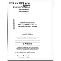 670G and 672G Motor Graders (SN. from C000001, D000001) Operators Manual (OMT429555X19)