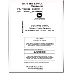E130 (SN: from D000001) and E140LC (SN: from D000001) Crawler Excavators Operators Manual (OMT437138X019)