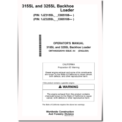 315SL (PIN from 1JZ315SL_ _C005108), 325SL (PIN from 1JZ325SL_ _C005108) Backhoe Loaders Operators Manual MT446352X019)
