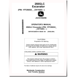 250GLC Crawler Excavators (SN. from C611620), PIN prefix 1FF, Operators Manual (OMT457226X019)