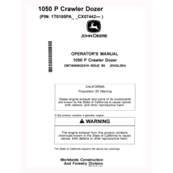 1050 P Crawler Dozers (SN. from CX07442) Operators Manual (OMT466982X019)