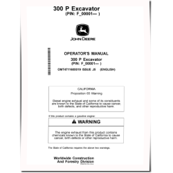 300 P Crawler Excavators (SN. from F_00001) Operators Manual (OMT471168X019)