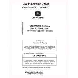 950 P Crawler Dozers (SN. from FX07442) Operators Manual (OMT471396X019)