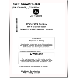 550 P Crawler Dozers (SN. from DX01837) Operators Manual (OMT480071X019)