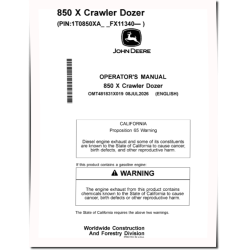 850 X E-Drive Dozers (SN. from FX11340) Operators Manual (OMT481831X019)