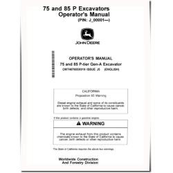 75 P (PIN: from 1FF075PA_ _J_00001) and 85 P (PIN: from 1FF085PA_ _J_00001) Crawler Excavators Operators Manual (OMT487655X019)