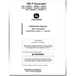 350 P Crawler Excavators (SN:C000001-000033, from D000001), PIN prefix 1F9 and 1BZ, Operators Manual (OMT499743X019)