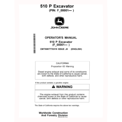 510 P Crawler Excavators (SN: from F_00001) Operators Manual (OMT500777X019)