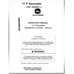 17P Compact Excavators (SN: from K000001) Operators Manual (OMT506563X019)