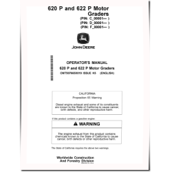 620 P and 622 P Motor Graders (SN. from C_00001, D_00001, F_00001) Operators Manual (OMT507665X019)