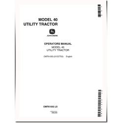 40 Utility Tractors (North America) Operators Manual (OMT61053)