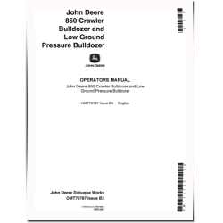 850 (JD850) Crawler Dozers Operators Manual (OMT76787)