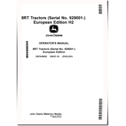 8RT 310, 8RT 340, 8RT 370 and 8RT 410 Tracked Tractors (SN: 929001 - 931000, Europe) Operators Manual (OMTA28802)
