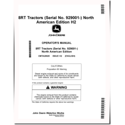 8RT 310, 8RT 340, 8RT 370 and 8RT 410 Tracked Tractors (SN: 929001 - 931000, N.America) Operators Manual (OMTA28825)