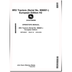 8RX 310, 8RX 340, 8RX 370 and 8RX 410 Tracked Tractors (SN: 806001 - 808000, Europe) Operators Manual (OMTA28837)