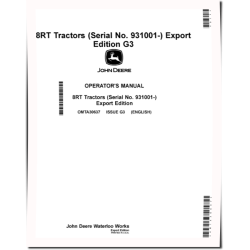 8RT 310, 8RT 340, 8RT 370 and 8RT 410 Tracked Tractors (SN: 931001 - 933000, Export) Operators Manual (OMTA30637)