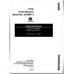 F735 Front Mowers (SN: from 010001) (North America) Operators Manual (OMTCU12447)