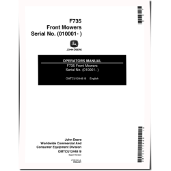 F735 Front Mowers (SN: from 010001) (Export Edition) Operators Manual (OMTCU12448)