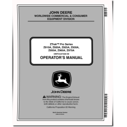 ZTrak Pro Z910A, Z920A, Z925A, Z930A, Z950A, Z960A, Z970A Zero-Turn Mowers (North America) Operators Manual (OMTCU27228E)